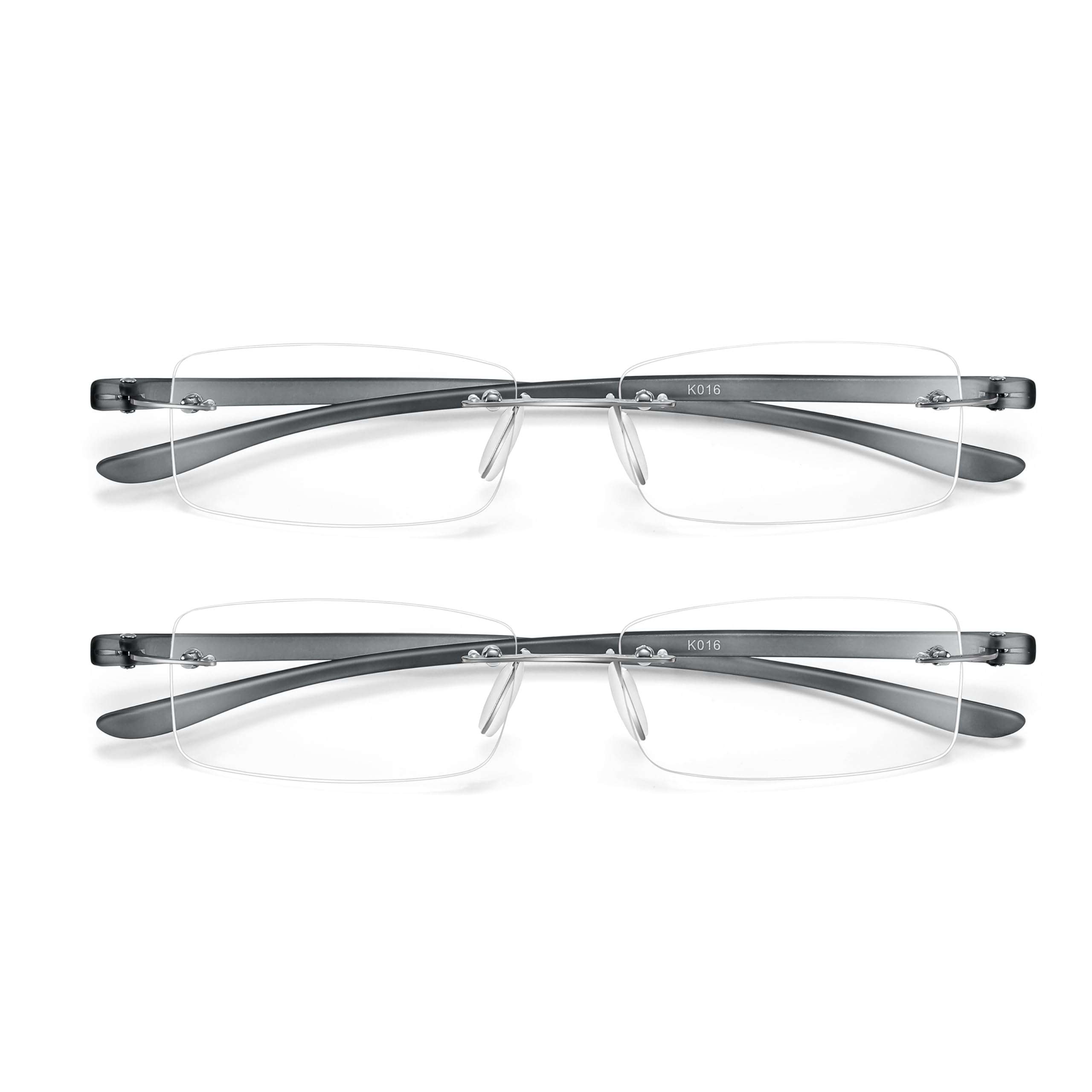 2 Pack Blue Light Blocking Reading Glasses for Men & Women - Anti Eyestrain Computer Glasses, Frameless Lightweight Design for Office, Gaming & Screen Use