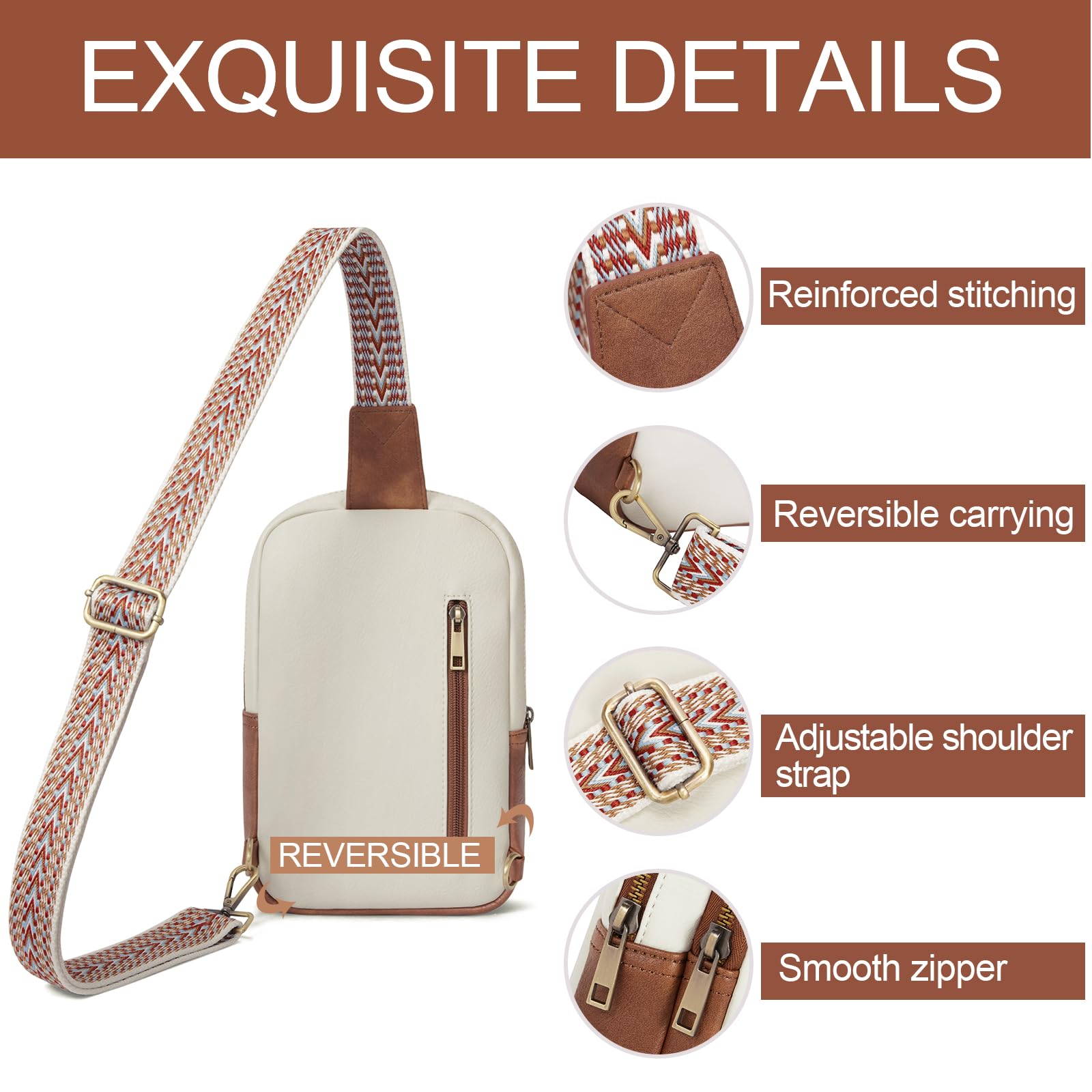 CLUCI Genuine Leather Crossbody Bag for Women - Stylish Sling Backpack Purse, Adjustable Strap, Lightweight & Durable - Perfect for Travel, Shopping & Daily Use
