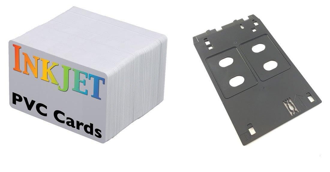 Inkjet PVC ID Card Starter Kit - 50 Blank PVC Cards for Canon J Tray Printers - Perfect for Office Security, School IDs & Membership Cards