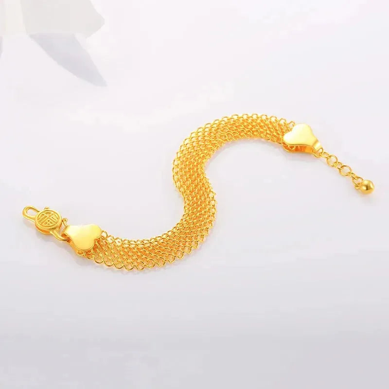 24K Pure Gold Bracelet 999 Solid Gold Bangle - Elegant Romantic Classic Jewelry for Women | Perfect Gift for Anniversary, Valentine's Day & Special Occasions