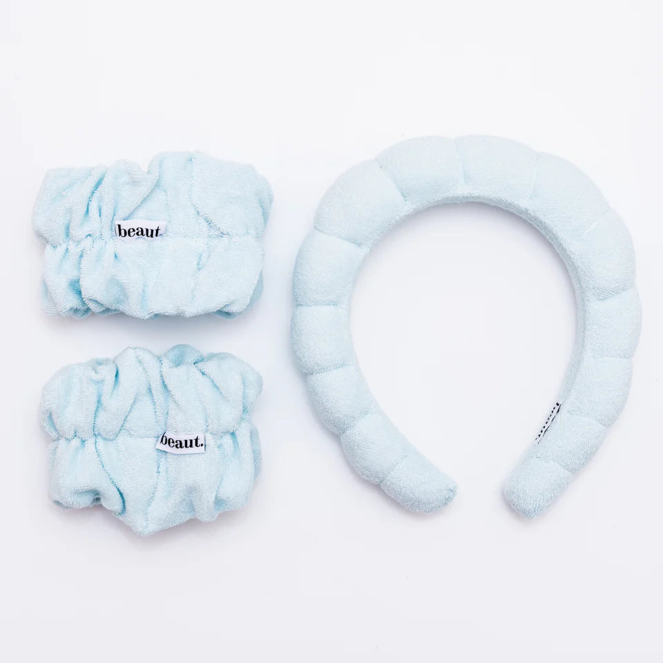 Beaut Bubble Headband & Wristband Set for Women - Soft & Stretchy Hair Accessories for Workouts, Yoga, and Everyday Use