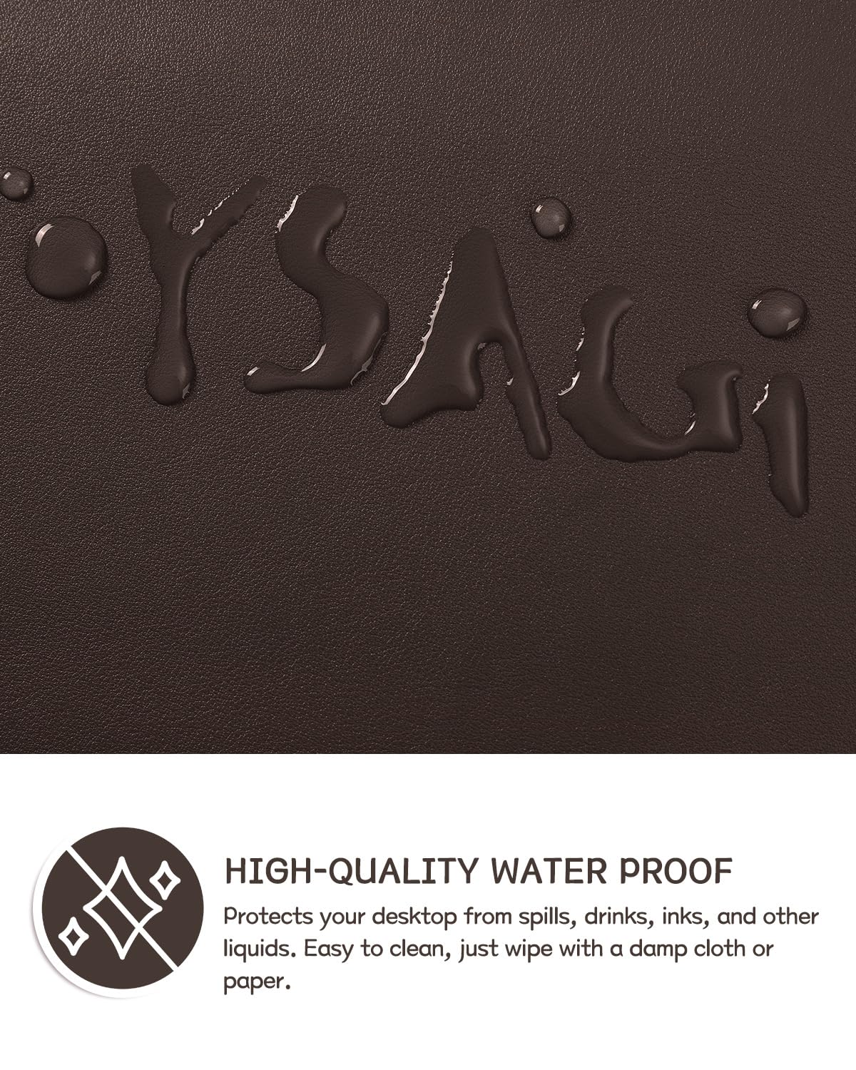 Premium Non-Slip Leather Desk Mat - Waterproof PVC Mouse Pad & Laptop Writing Surface (35.4