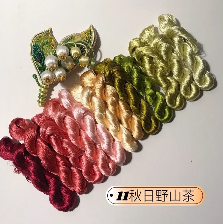 80m Suzhou Embroidery Untwisted Mulberry Silk Thread - 12 Vibrant Colors (80m x 12) for Hand Embroidery, Cross Stitch, and Traditional Chinese Silk Art Projects