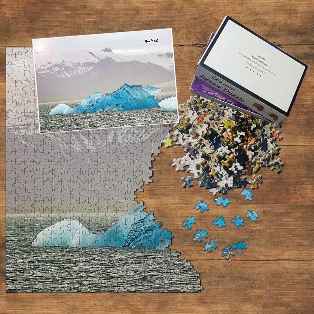 1000 Piece Iceland Glacier Lagoon Jigsaw Puzzle - Jokulsarlon Scenic Wooden Puzzle for Adults, Travel Souvenir & Home Decor | Perfect for Relaxation, Family Game Night & Scandinavian Decor