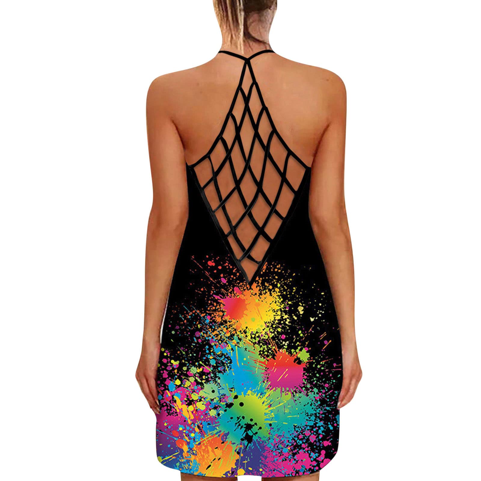 Women's Sexy Sleeveless Print O-Neck Tank Dress - Summer Fashion Blouse Vest for Plus Size - Perfect for Beach, Party & Casual Wear