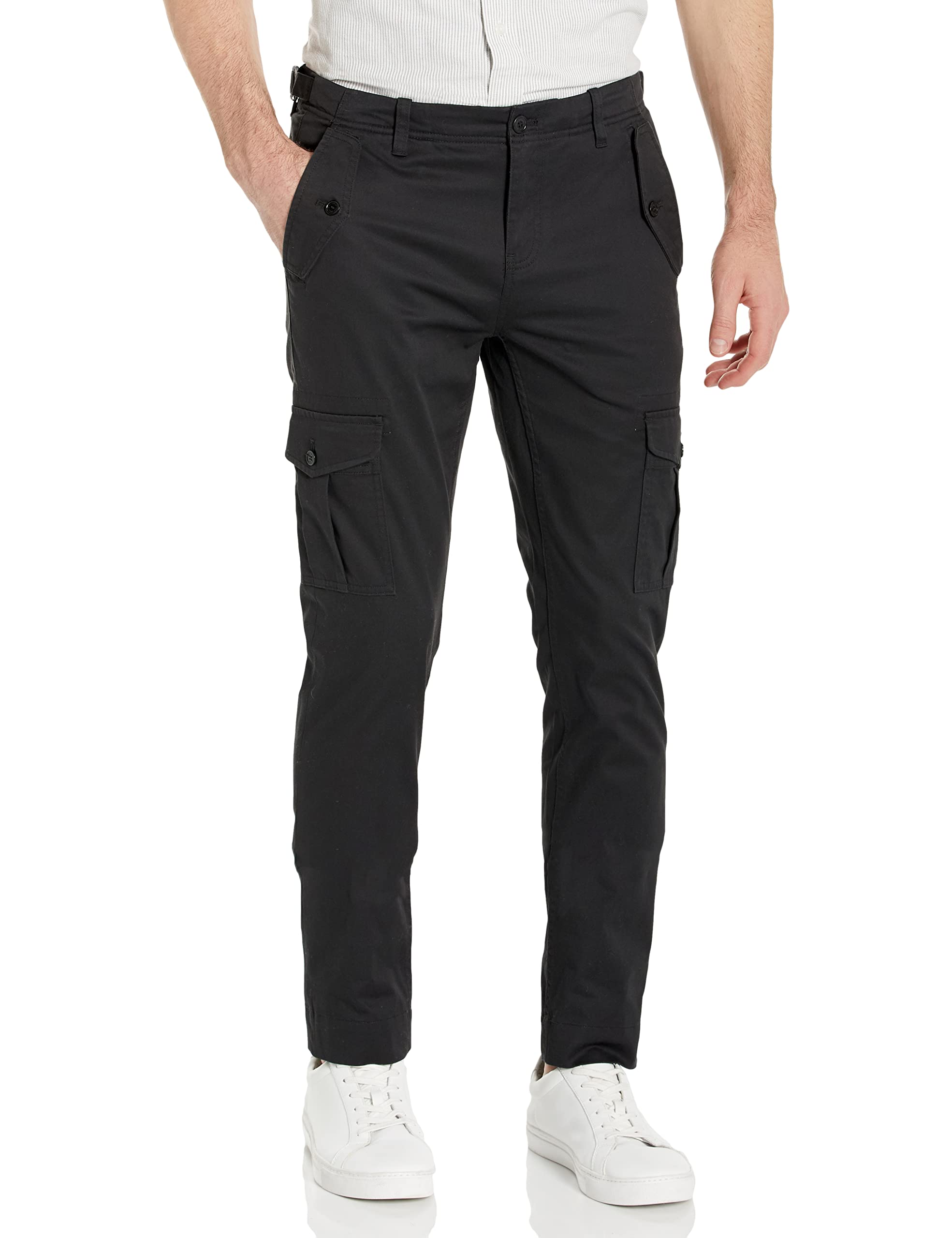Brooks Brothers Men's Washed Cotton Stretch Cargo Pants - Comfortable & Durable Casual Work Pants for Outdoor Activities, Travel & Everyday Wear