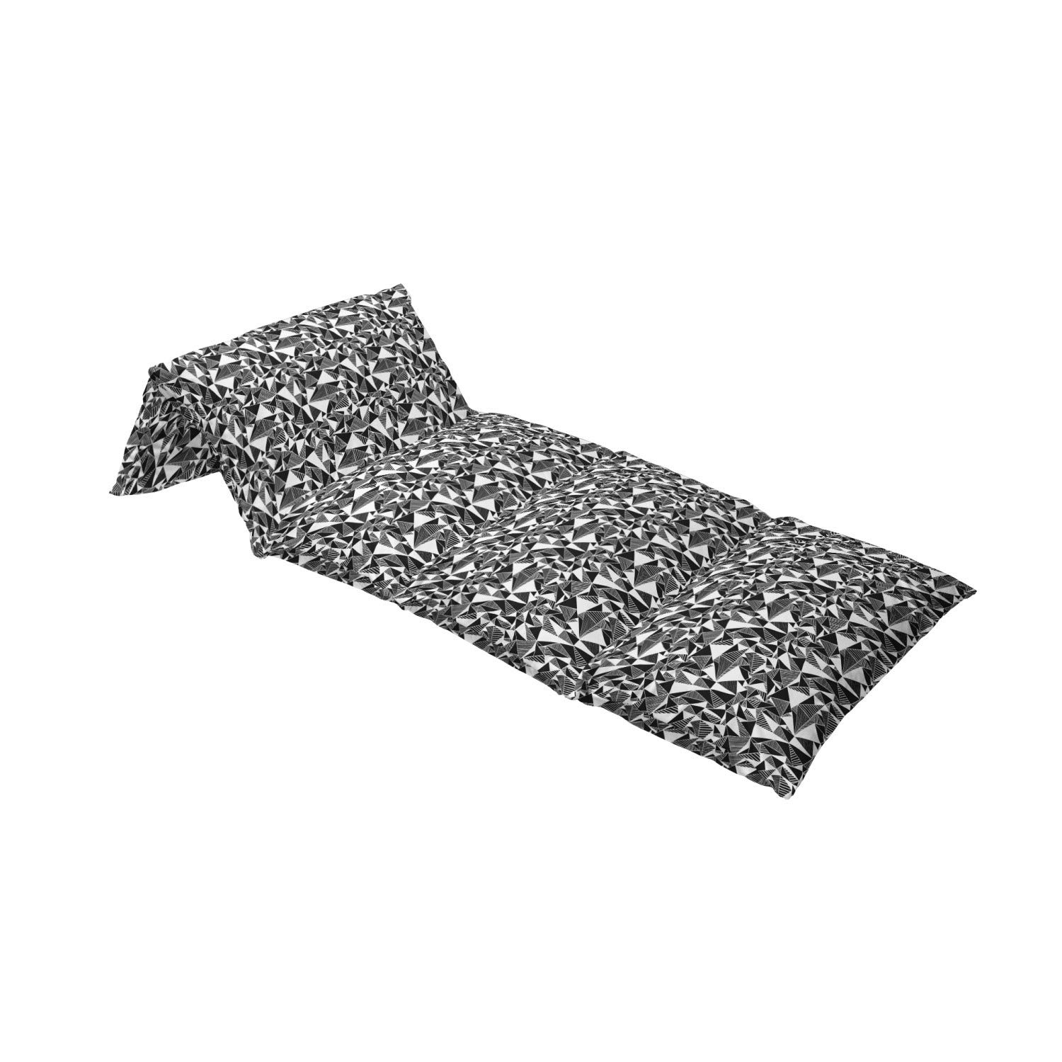Ambesonne Abstract Floor Pillow Cover - Modern Black & White Geometric Design with Triangle Pattern, 88