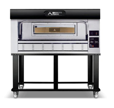 AMPTO P110G Commercial Gas Pizza Oven - 44'' x 29'' x 7'' Chamber Size, Single Deck for Restaurants & Pizzerias - Perfect for Outdoor Catering & Backyard Pizza Parties