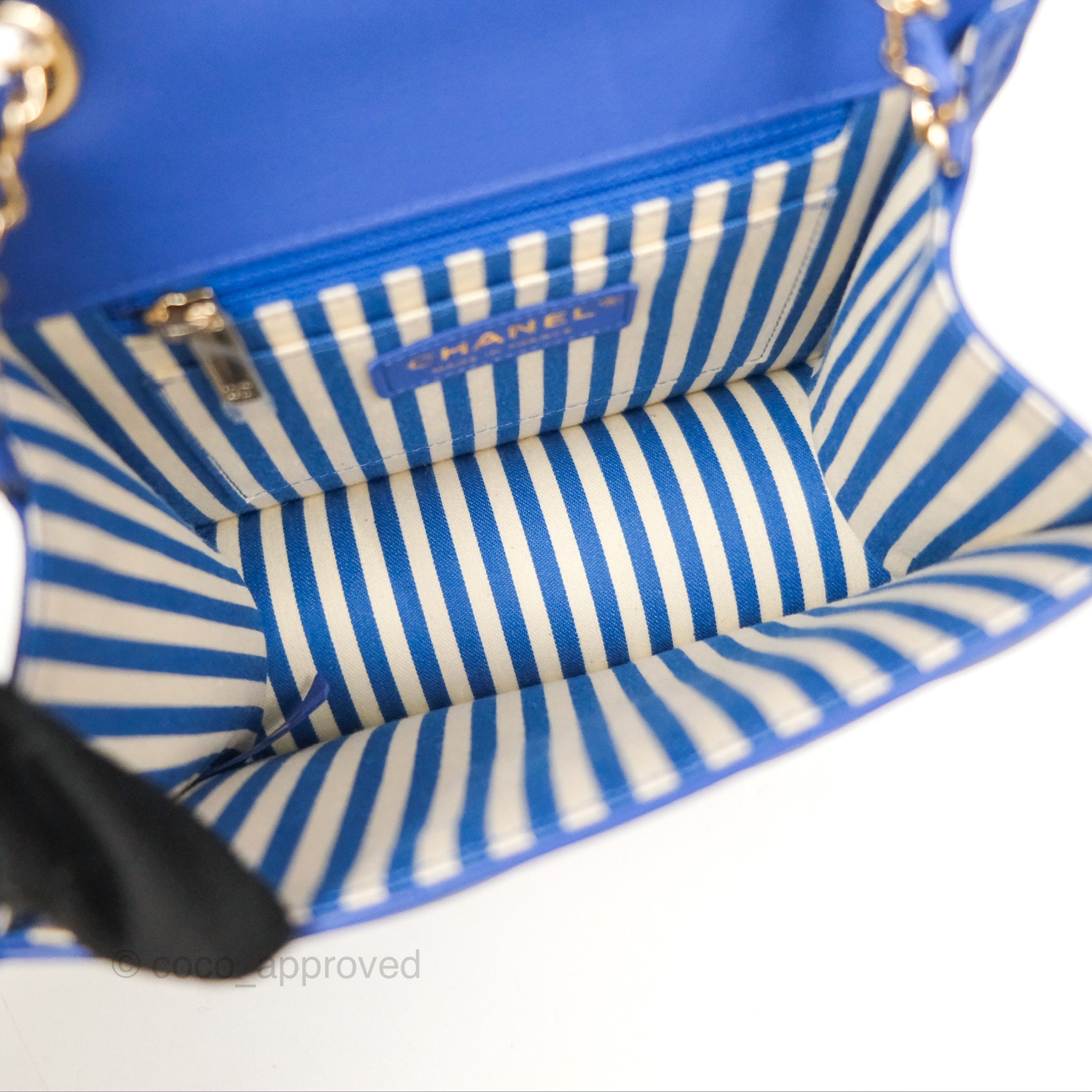 Chanel Chevron Square Envelope Flap Bag Royal Blue 19C - Luxury Designer Handbag for Women, Perfect for Evening Parties, Date Nights & Special Occasions