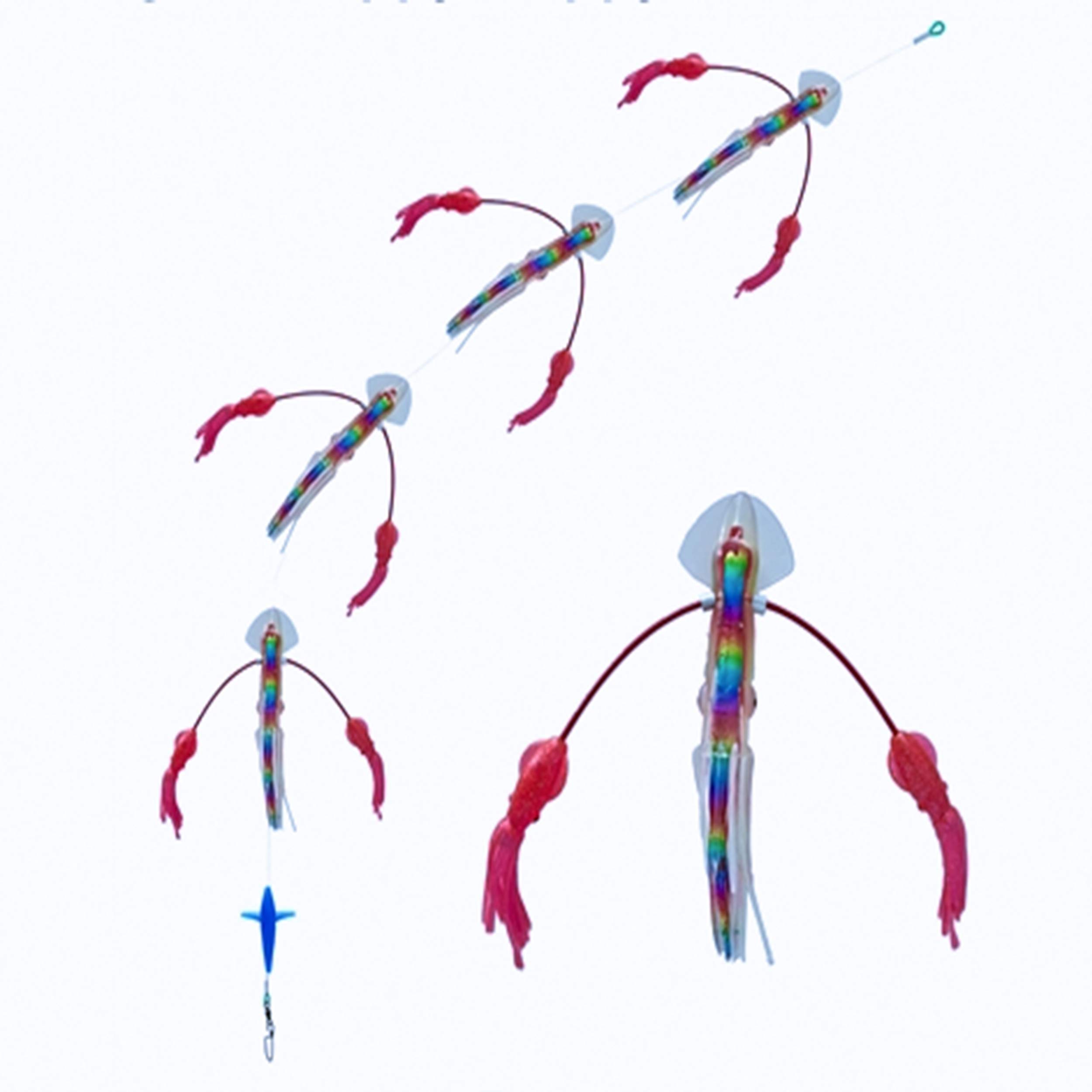 Premium Long Tail Flippy Floppy Daisy Chain Fishing Lure - Tuna & Marlin Magnet - Perfect for Offshore Trolling & Big Game Fishing