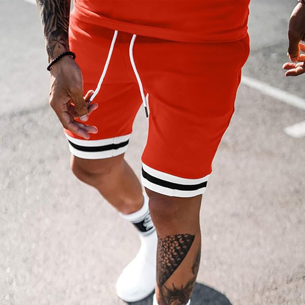 Men's 2-Piece Short Sleeve Summer Outfit Set - Casual Tracksuit with Pockets | Perfect for Beach, Gym & Everyday Wear