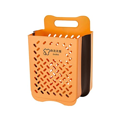 Foldable Laundry Hamper with Handles - Large Collapsible Clothes Basket for Dirty Laundry Storage - Portable & Space-Saving for Bathroom, Bedroom, Closet or Dorm - No Punch Holes Needed - Wall Mountable Organizer for Home & Travel Use