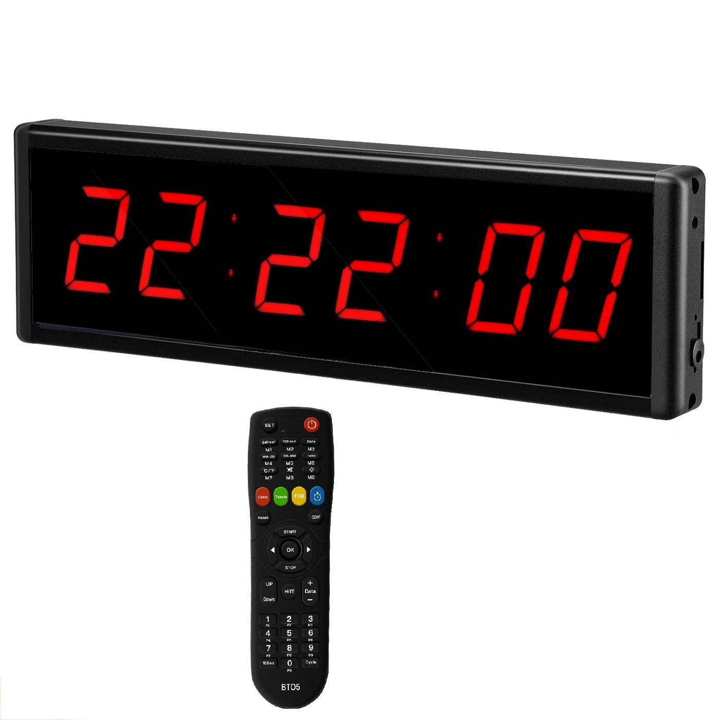 2.3 Inch Digital Gym Timer with Remote Control - 6-Digit Countdown/Countup Stopwatch for Workouts, Boxing, HIIT & Sports Training | Perfect for Home Gym, CrossFit, and Martial Arts Practice