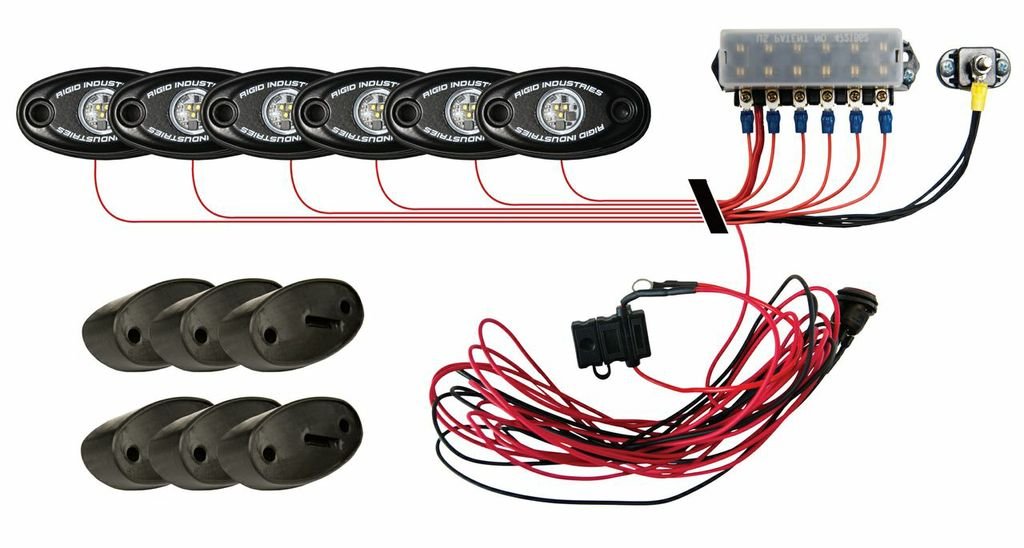 Rigid Industries 40028 Blue Rock Light Kit with 6 LED Off-Road Lights - Perfect for Jeep, Truck & ATV Night Driving & Off-Road Adventures