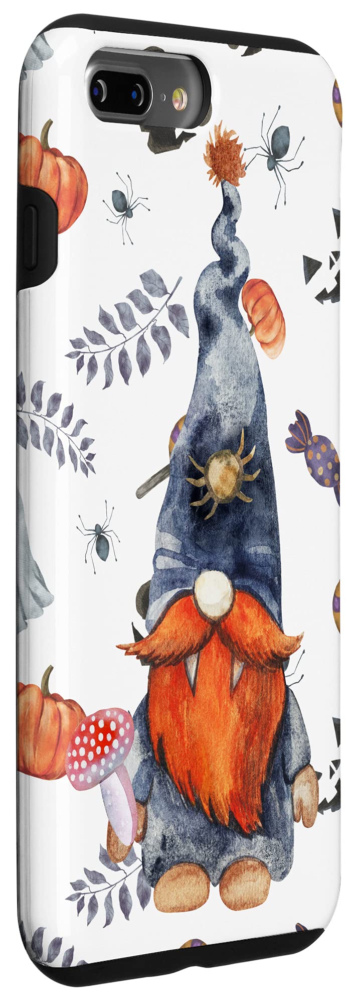 Halloween Gnome Phone Case for iPhone 7 Plus & 8 Plus - Cute Protective Cover for Fall Festival, Trick or Treat, Pumpkin Decorations & Holiday Gifts