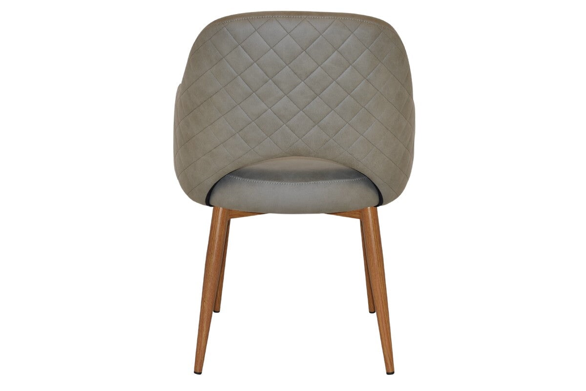 EZ Hospitality Cairo Indoor Armchair with Metal Base - Slim Light Oak 4-Leg Design for Living Room, Office, or Lounge Comfortable Seating