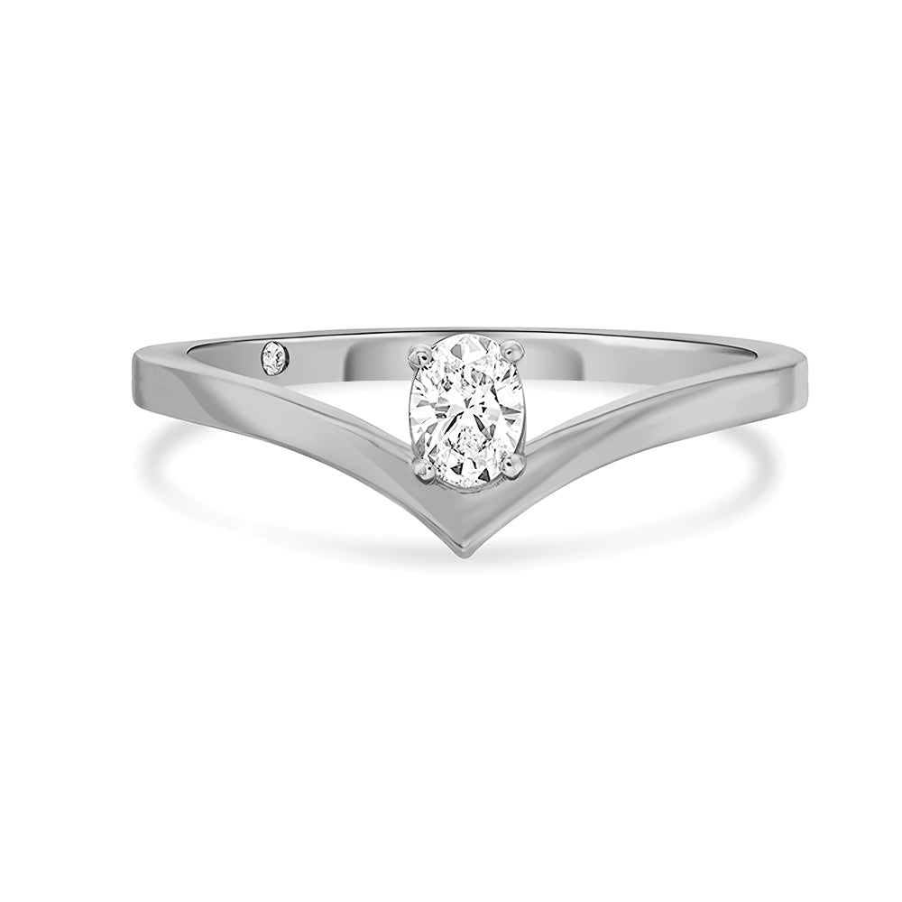 Lab Grown Diamond Solitaire Ring - V-Shaped Oval Cut Engagement Ring for Women | Perfect for Proposals, Weddings & Anniversary Gifts