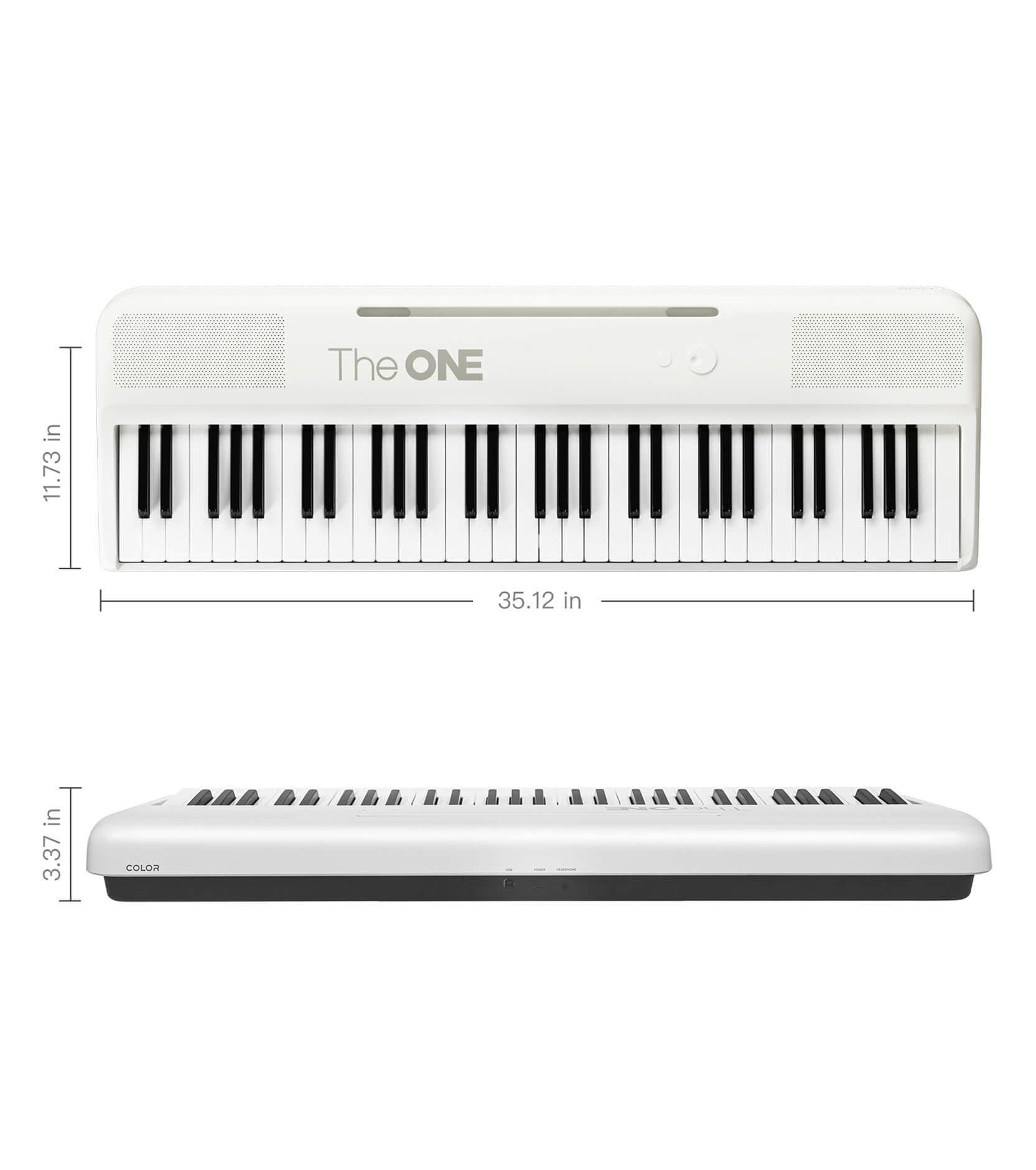The ONE Smart Keyboard 61-Key Electric Piano with LED Lights - 256 Tones, 64 Polyphony, USB MIDI & Headphone Jack - Perfect for Beginners, Home Practice & Music Education (White)