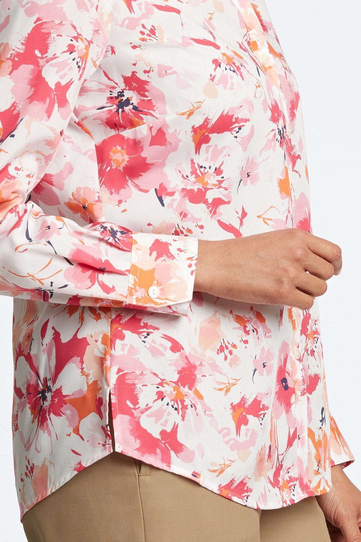 Mary Watercolor Floral Print Long Sleeve Blouse for Women | Elegant Flowy Top for Casual Wear, Office Outfits & Spring Fashion