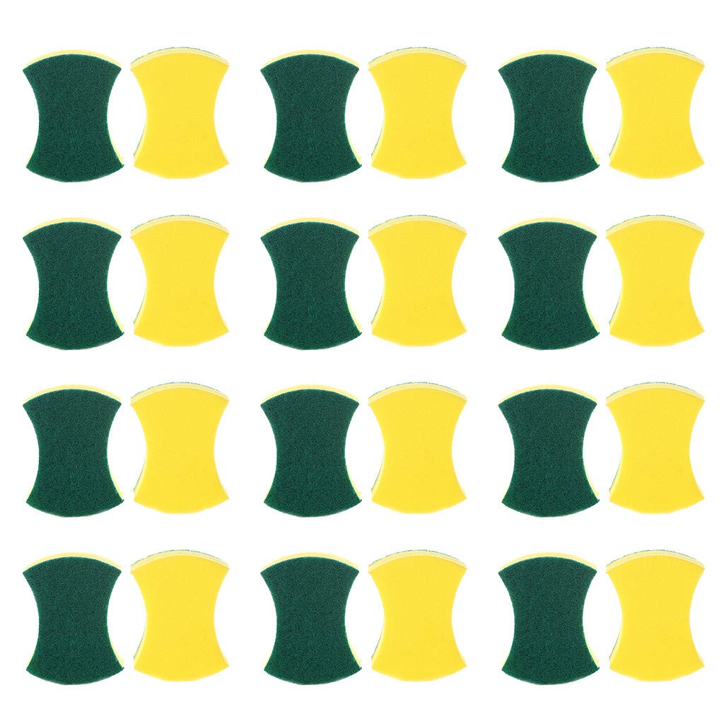 Eco-Friendly Anti-Scratch Kitchen Sponge Pack - Pianpianzi 24, Durable Cleaning Sponges for Kitchen, Dining & Bar, Perfect for Dishwashing and Surface Cleaning (Green, One Size)