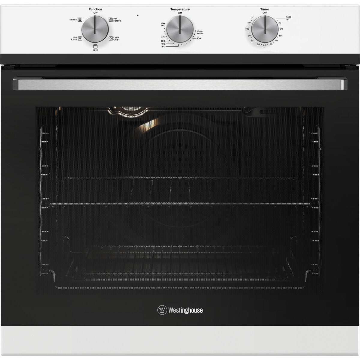 Westinghouse 60cm Multi Function Oven WVE6314WD - White Built-in Electric Oven with Convection, Grill & Baking Functions for Home Kitchen Cooking & Baking