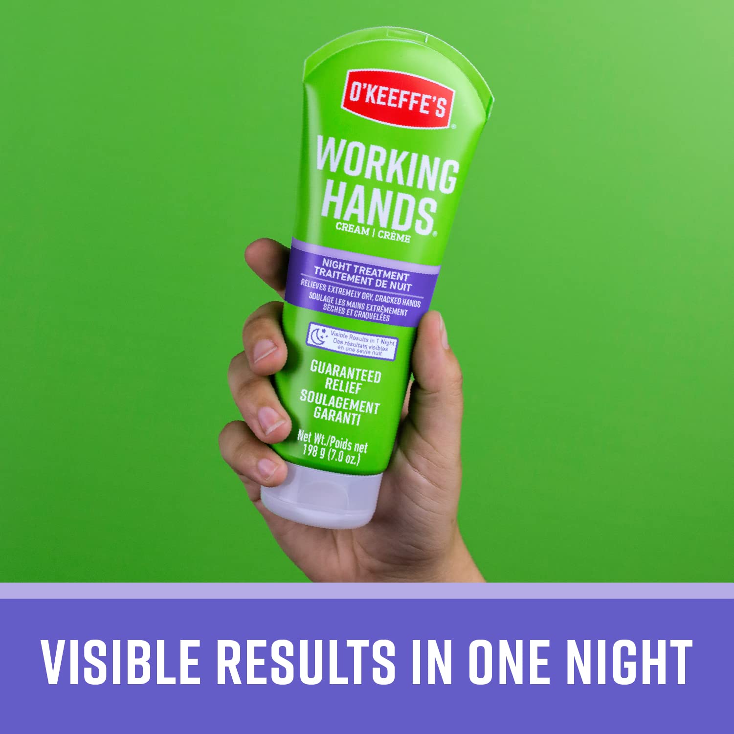 O'Keeffe's Working Hands Night Treatment Hand Cream & Healthy Feet Foot Cream - 7 oz - Intense Moisturizer for Dry, Cracked Skin - Perfect for Overnight Repair and Daily Use at Work or Home