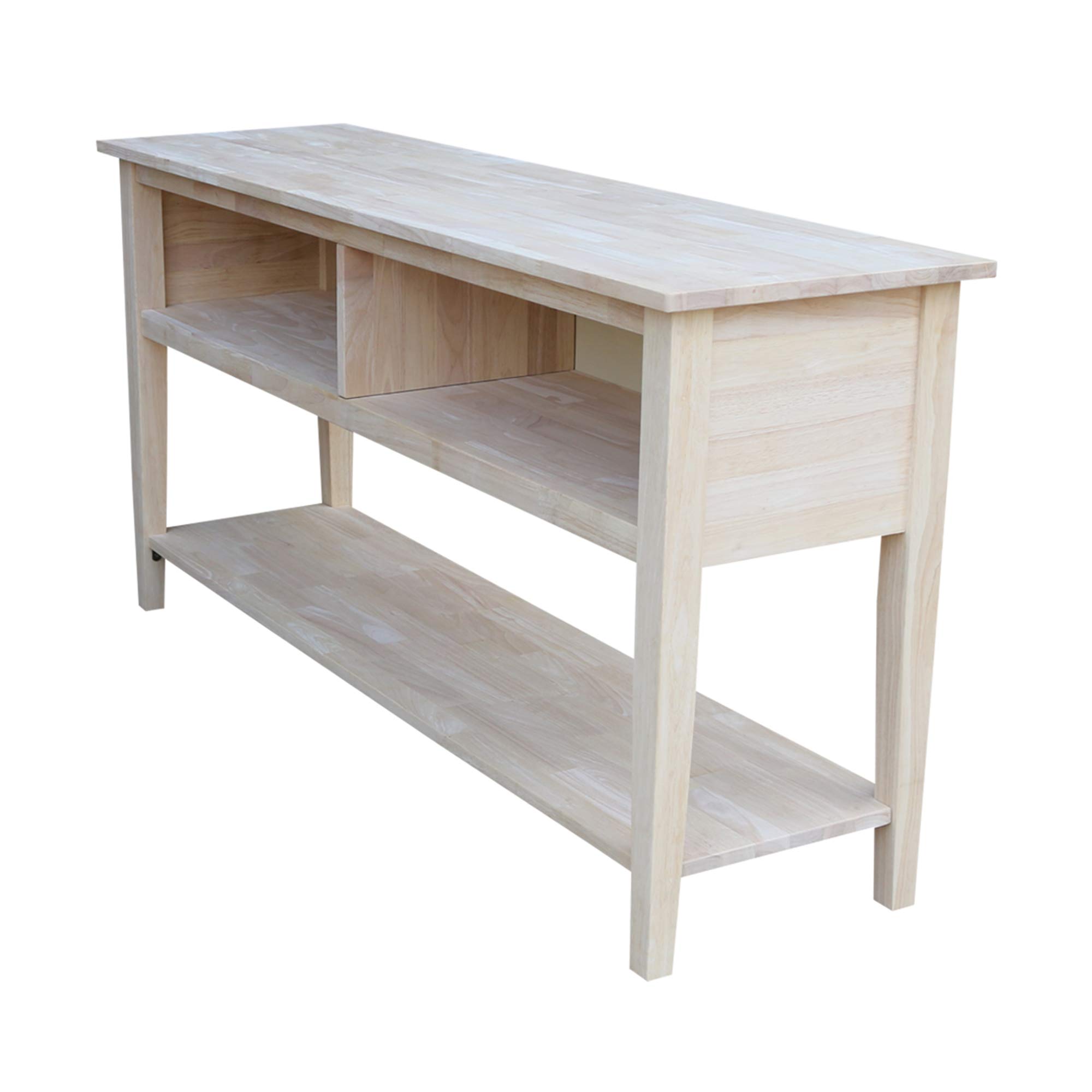 International Concepts 60-Inch Unfinished TV Stand - Entertainment Center for Living Room, Bedroom & Home Theater Setup
