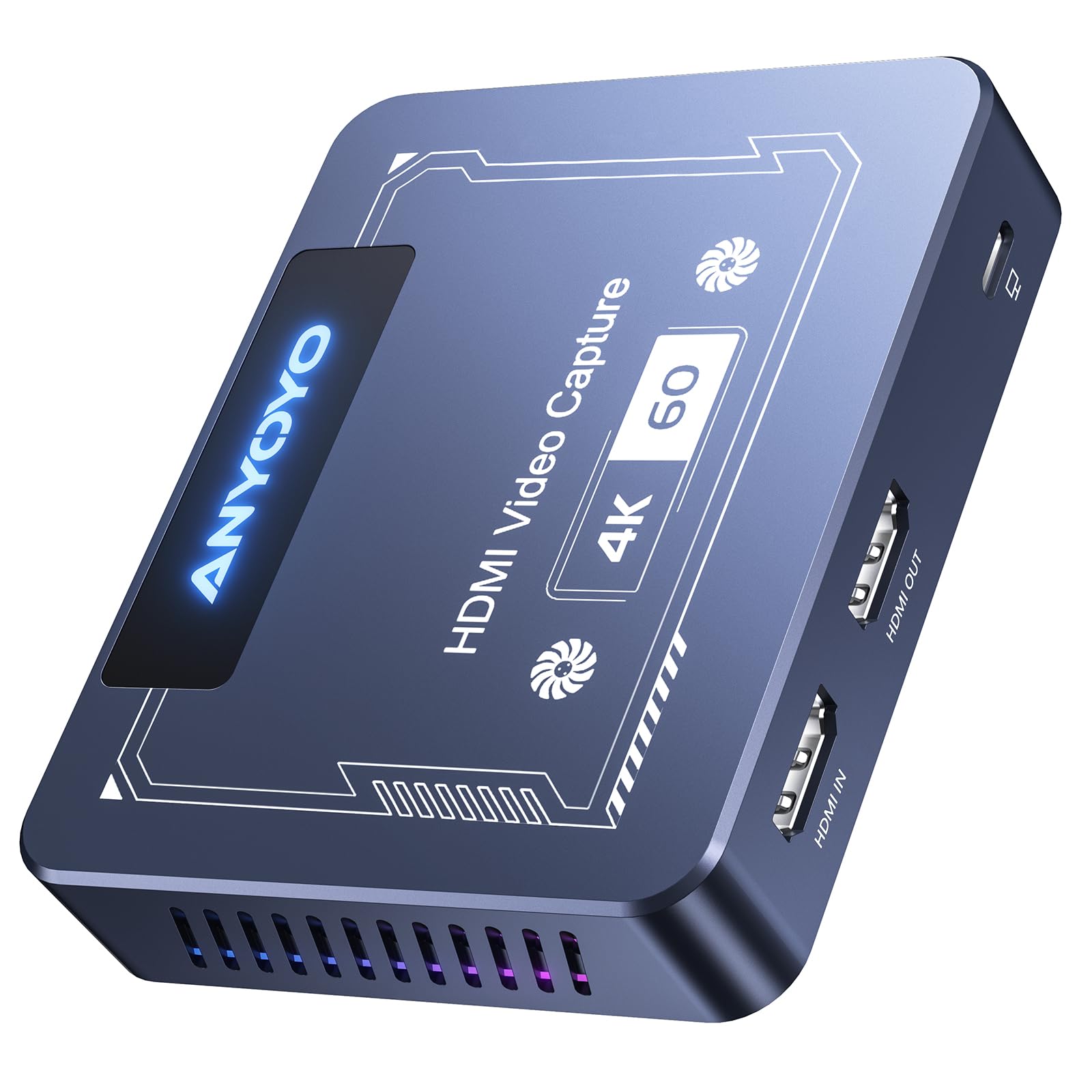 ANYOYO 4K 60FPS HDR Video Capture Card with VRR Passthrough & Ultra-Low Latency - Compatible with PS5, PS4, Nintendo Switch, Windows 11 & Mac OS 12 | Perfect for Game Streaming, Live Broadcasting & Content Creation