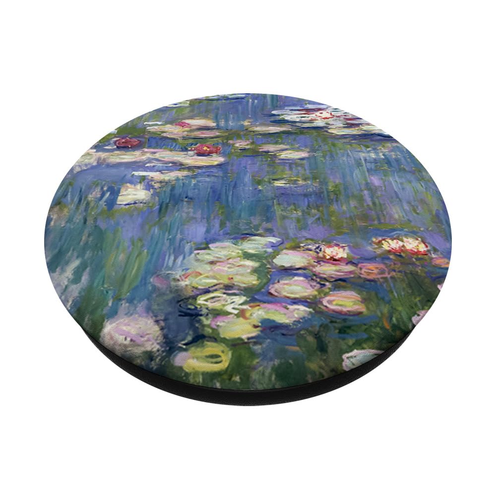Monet's Water Lilies Phone Grip - Impressionist Art PopSocket for iPhone & Android - Black Plastic Phone Stand & Holder - Perfect for Work, Travel & Daily Use