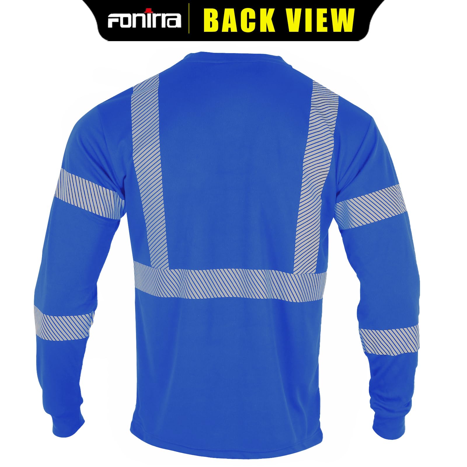 FONIRRA 3-Pack ANSI Class 3 High Visibility Safety Shirts for Men - Reflective Long Sleeve Workwear for Construction, Road Work & Nighttime Outdoor Activities