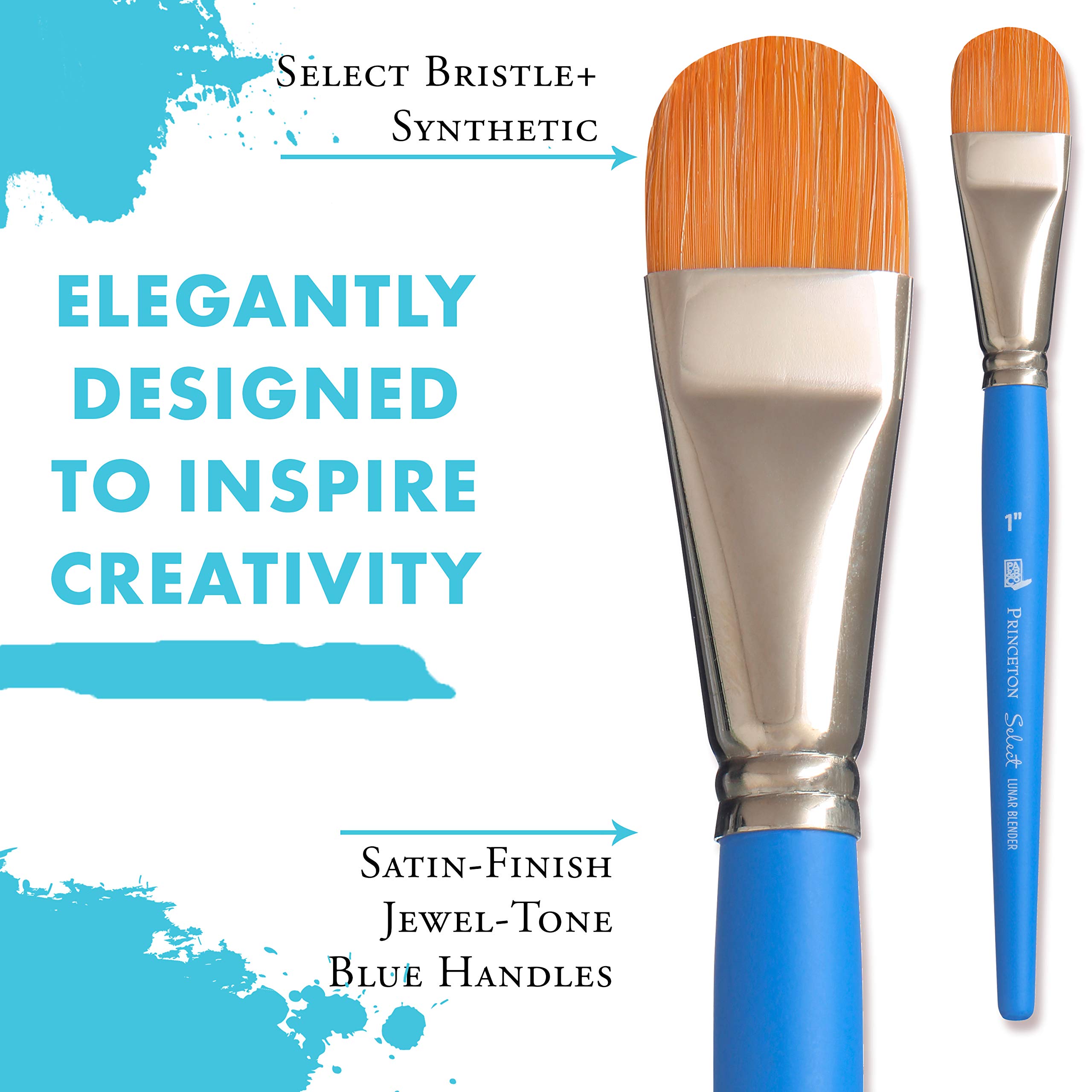 Princeton Artiste Lunar Blender Paintbrush - 1 Inch Synthetic Bristle for Acrylic & Watercolor Painting