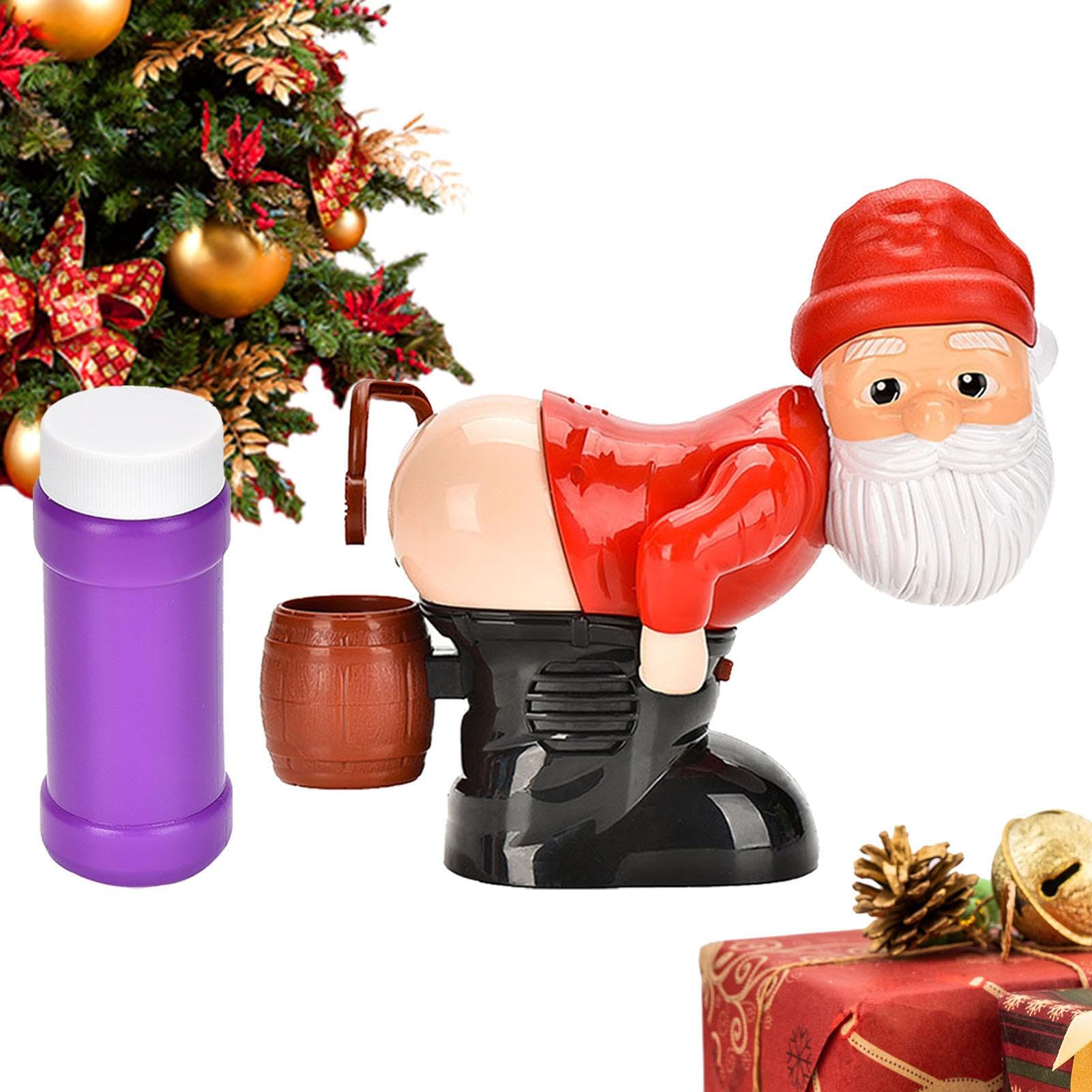 Santa Fart Bubble Blower Machine - Automatic Bubble Maker with LED Lights & Music, Fun Christmas Toy Gift for Kids & Adults - Perfect for Parties, Holidays & Outdoor Play