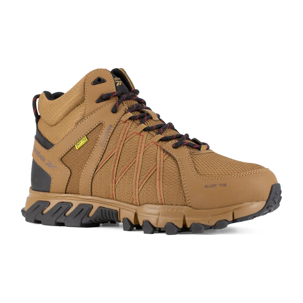 Trailgrip Alloy Toe Work Boots for Men - Coyote Brown Safety Shoes for Construction, Hiking & Outdoor Work