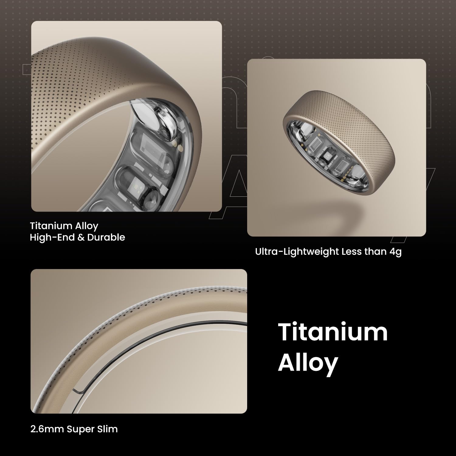 Amazfit Helio Smart Ring - Titanium Alloy Health & Fitness Tracker with Heart Rate, Sleep & Stress Monitoring | No Subscription Required | 1.4-Hour Fast Charging | Water-Resistant for Swimming & Showering | Perfect for Athletes, Fitness Enthusiasts & Health-Conscious Users (Size 10)