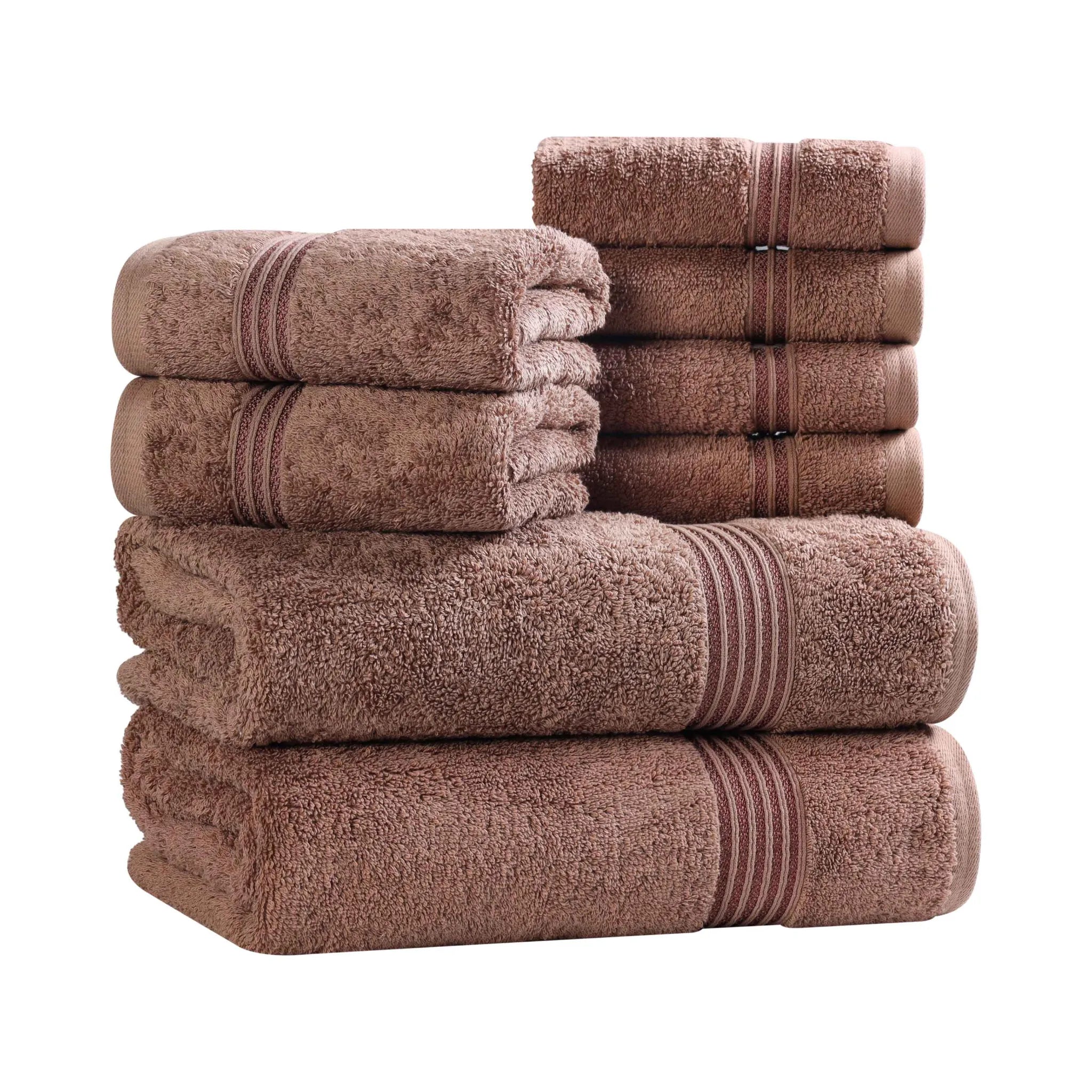 Premium Heritage Egyptian Cotton Plush Heavyweight 8-Piece Bath Towel Set - Ultra Soft & Absorbent for Spa, Luxury Hotel & Home Bathroom Use