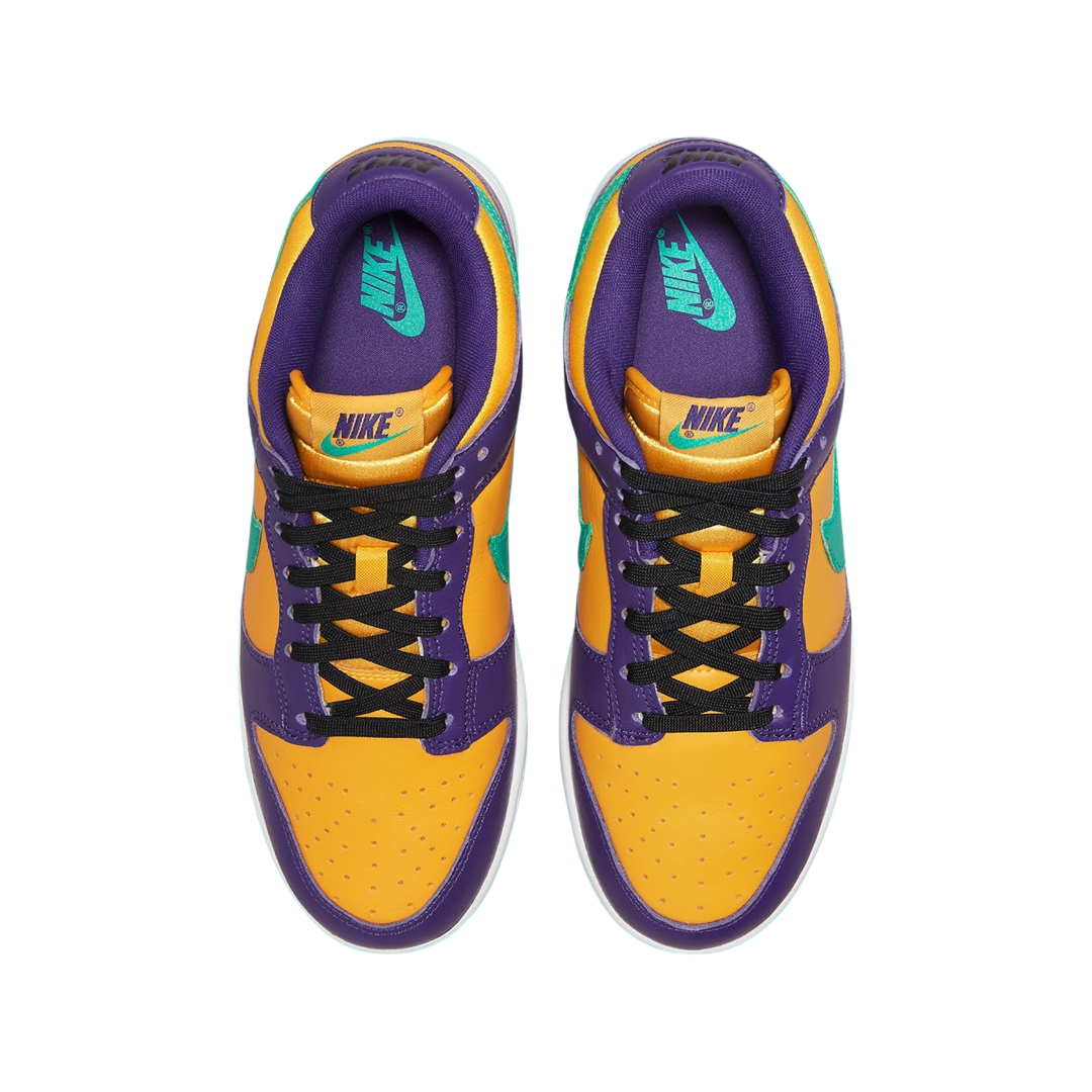 Nike Dunk Low Sneakers - Leslie Clear Emerald & Court Purple Colorway - Stylish Basketball Shoes for Men & Women - Perfect for Casual Wear, Street Fashion & Sneaker Collectors