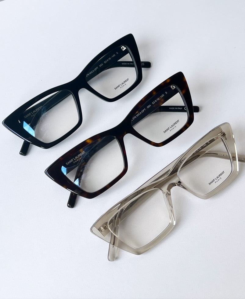 Saint Laurent SL276 Mica Cat Eye Eyeglasses Frames - Brown Tortoiseshell Acetate Designer Sunglasses for Women | Perfect for Office, Date Night & Fashion Statement