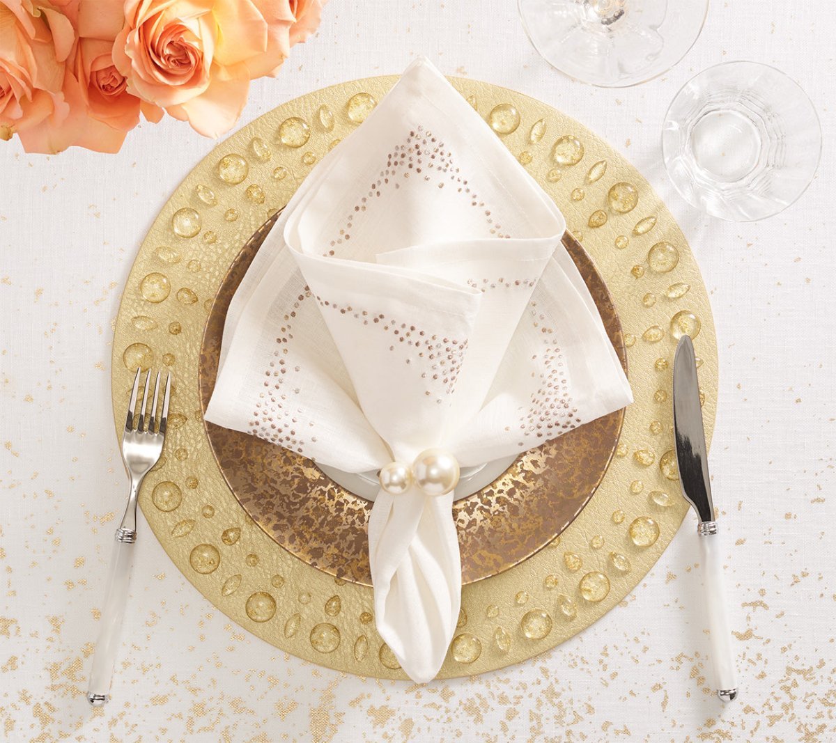 Premium Pin Dot Napkins - Set of 4 for Elegant Dining, Parties & Home Decor | Stylish Cotton Table Linens for Weddings, Dinner Parties & Special Occasions