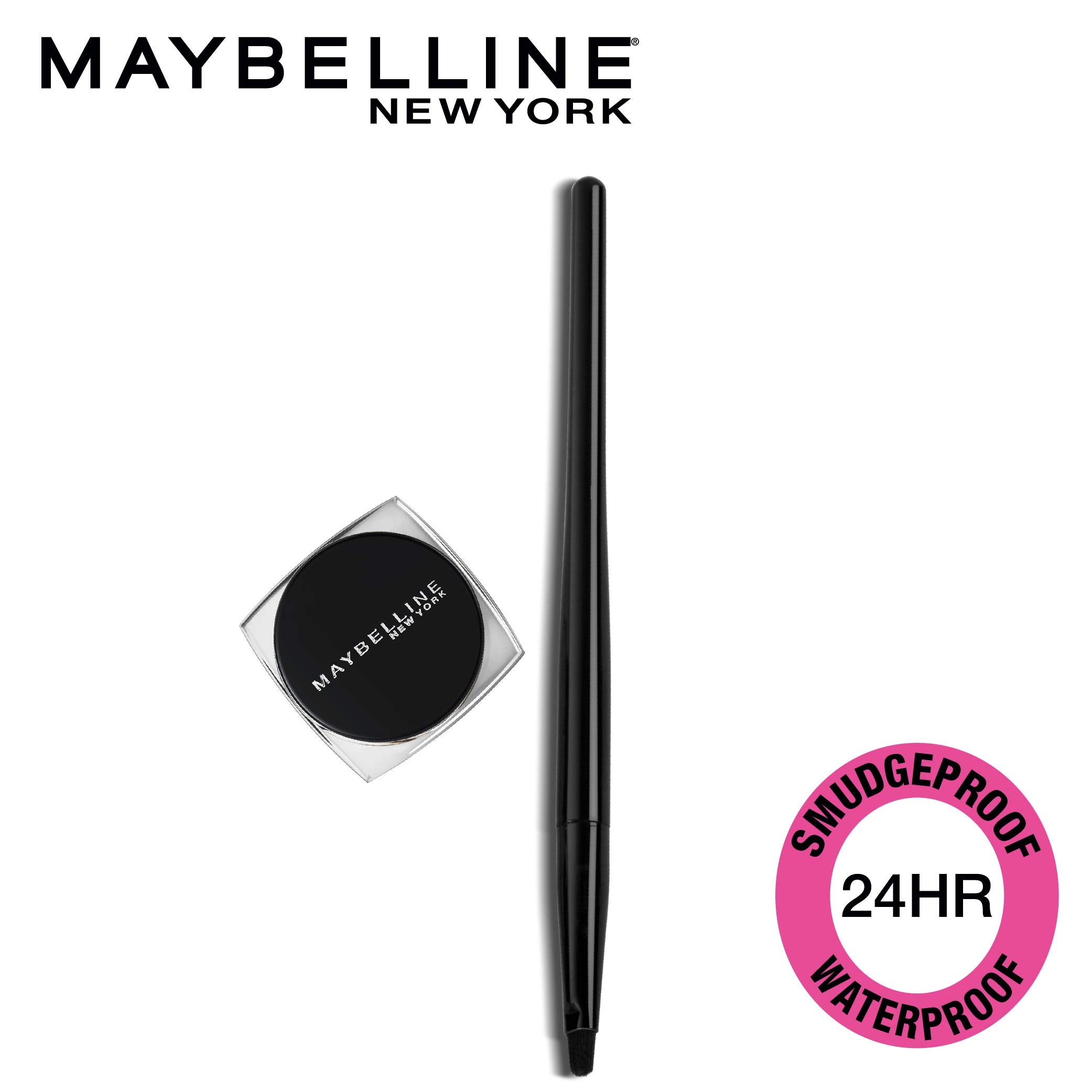 Maybelline New York Lasting Drama Gel Eyeliner in Blackest Black (2.5g) & Lash Sensational Waterproof Mascara in Black (10ml) - Matte Finish for Long-Lasting Eye Makeup | Perfect for Day to Night Looks, Parties, and Special Occasions