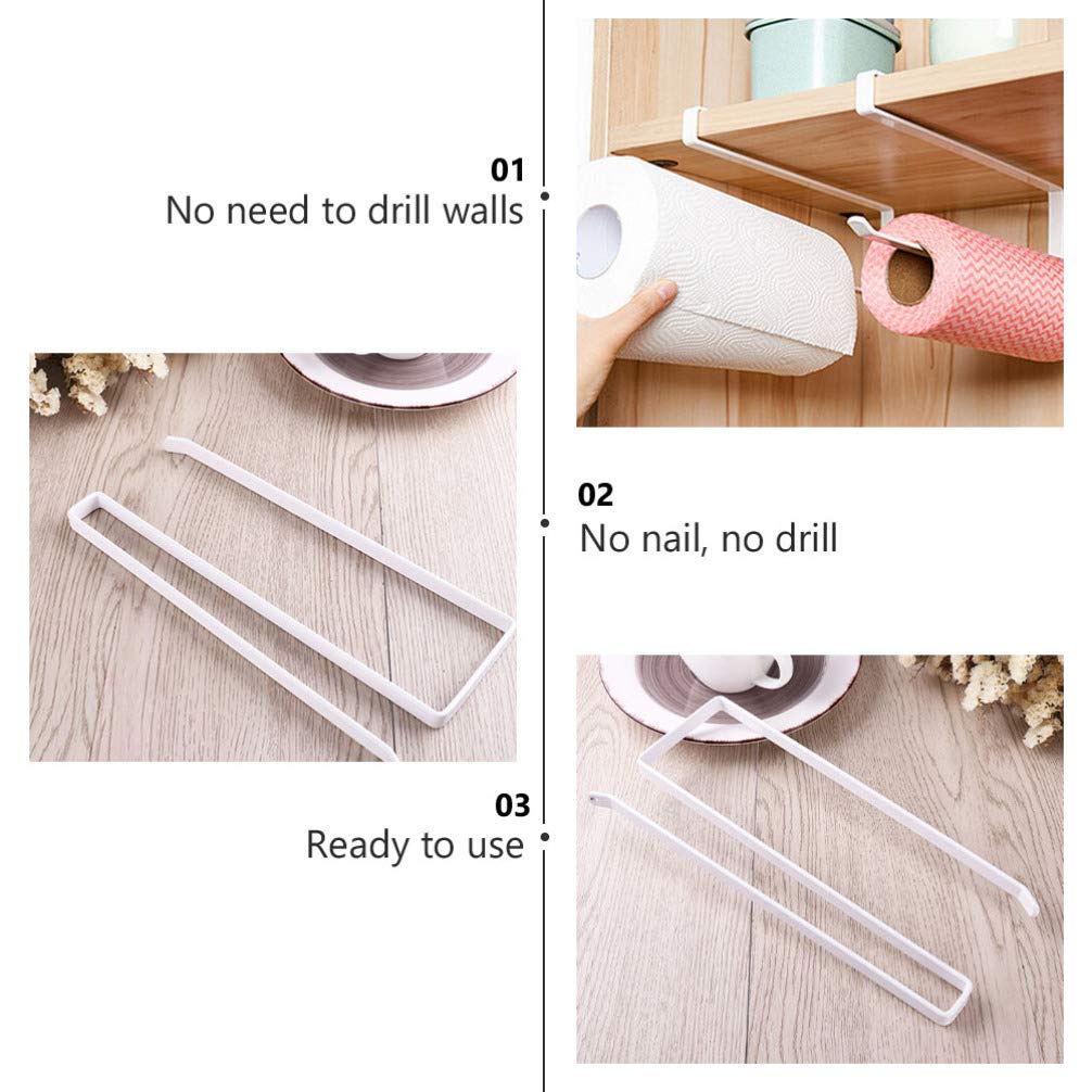 2 Pack Wall Mounted Paper Towel Holder - Stainless Steel Multi-Functional Kitchen & Bathroom Organizer for Paper Towels, Toilet Tissues - Perfect for Kitchen Cabinets, Bathrooms, RVs & Office Spaces
