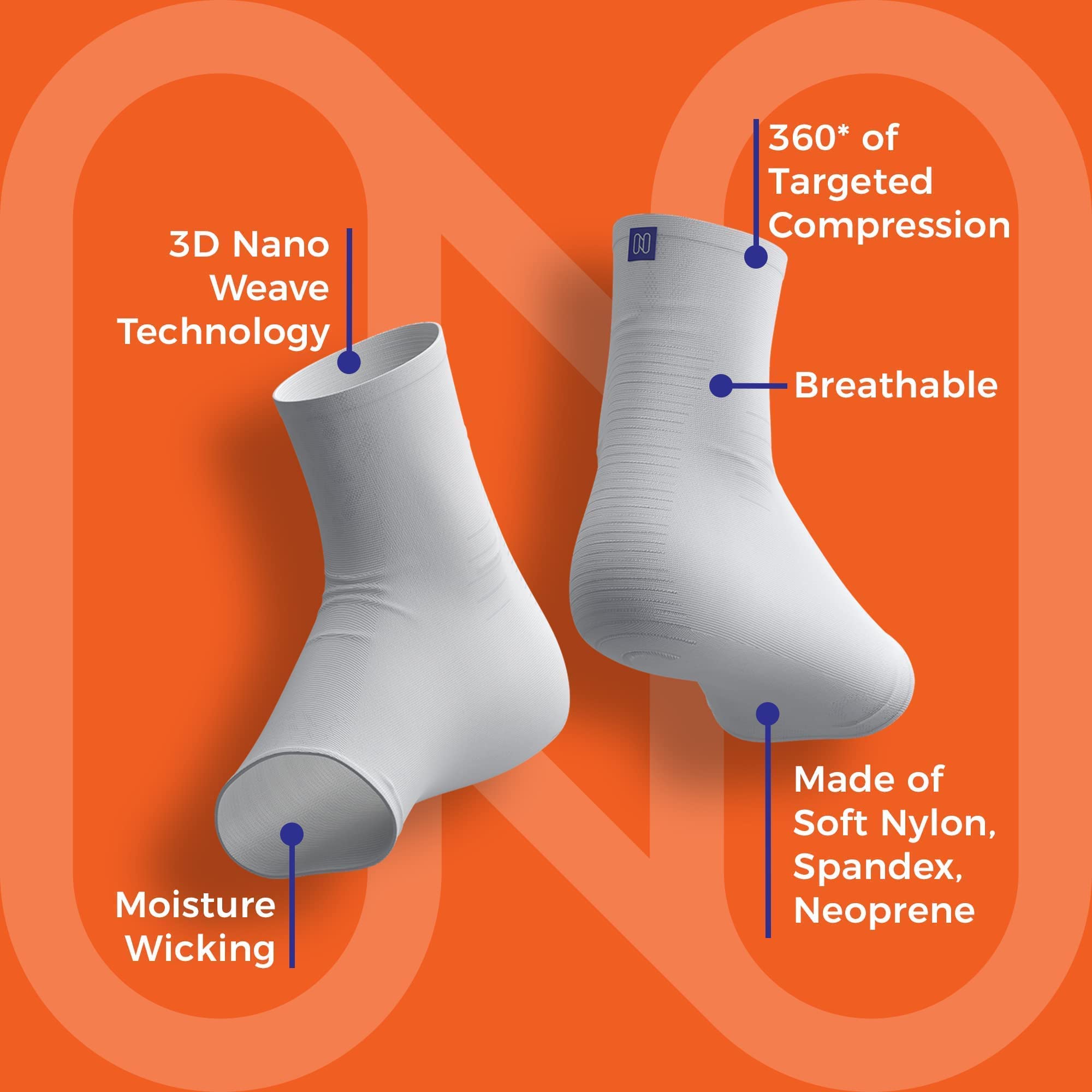 6 Pack Toeless Compression Socks for Women & Men - Large Size (3 Black + 3 White) - Best for Running, Travel & Nursing - Improve Circulation & Reduce Swelling