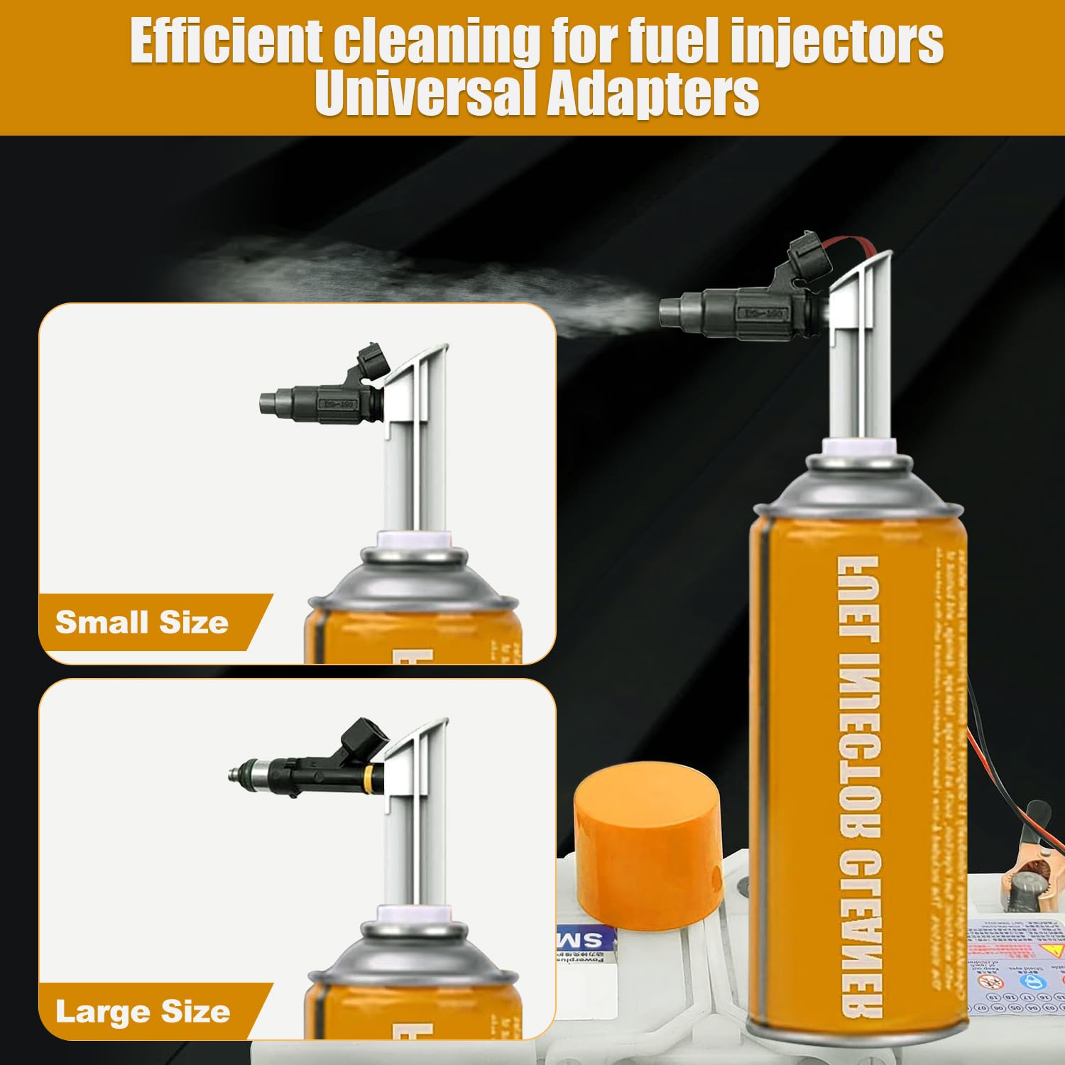 JUTA VT200 Fuel Injector Tester Cleaner Tool - Professional Fuel System Cleaner with 2 Size Cleaning Adapters for Gasoline Engines - Perfect for Auto Repair Shops & DIY Car Maintenance
