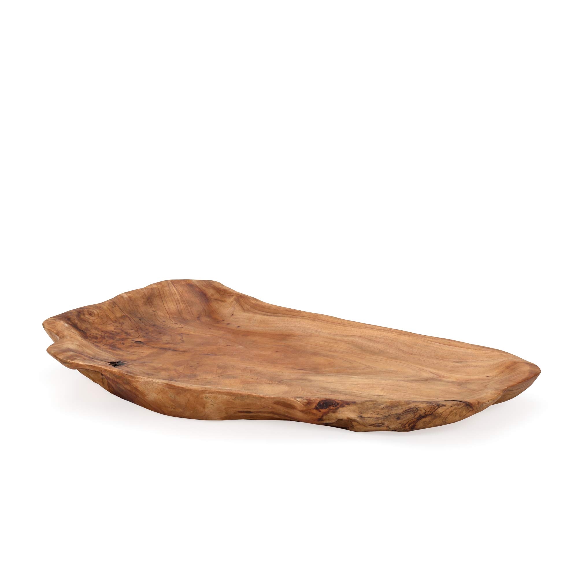 Handcrafted Torre & Tagus Costa Carved Wooden Platter - Rustic Classic Serving Tray for Fruits, Cheese & Appetizers | Perfect for Dining Room Decor, Coffee Table Centerpiece & Entertaining Guests