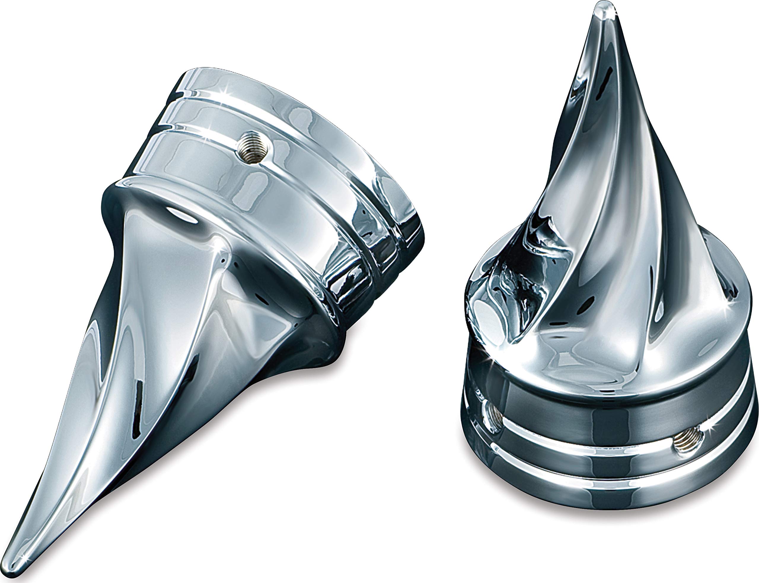 Kuryakyn 1217 Chrome Front End Twisted Axle Caps for 1980-2006 Harley-Davidson Motorcycles - 1 Pair Motorcycle Accent Accessories - Perfect for Custom Bike Builds and Chrome Upgrades