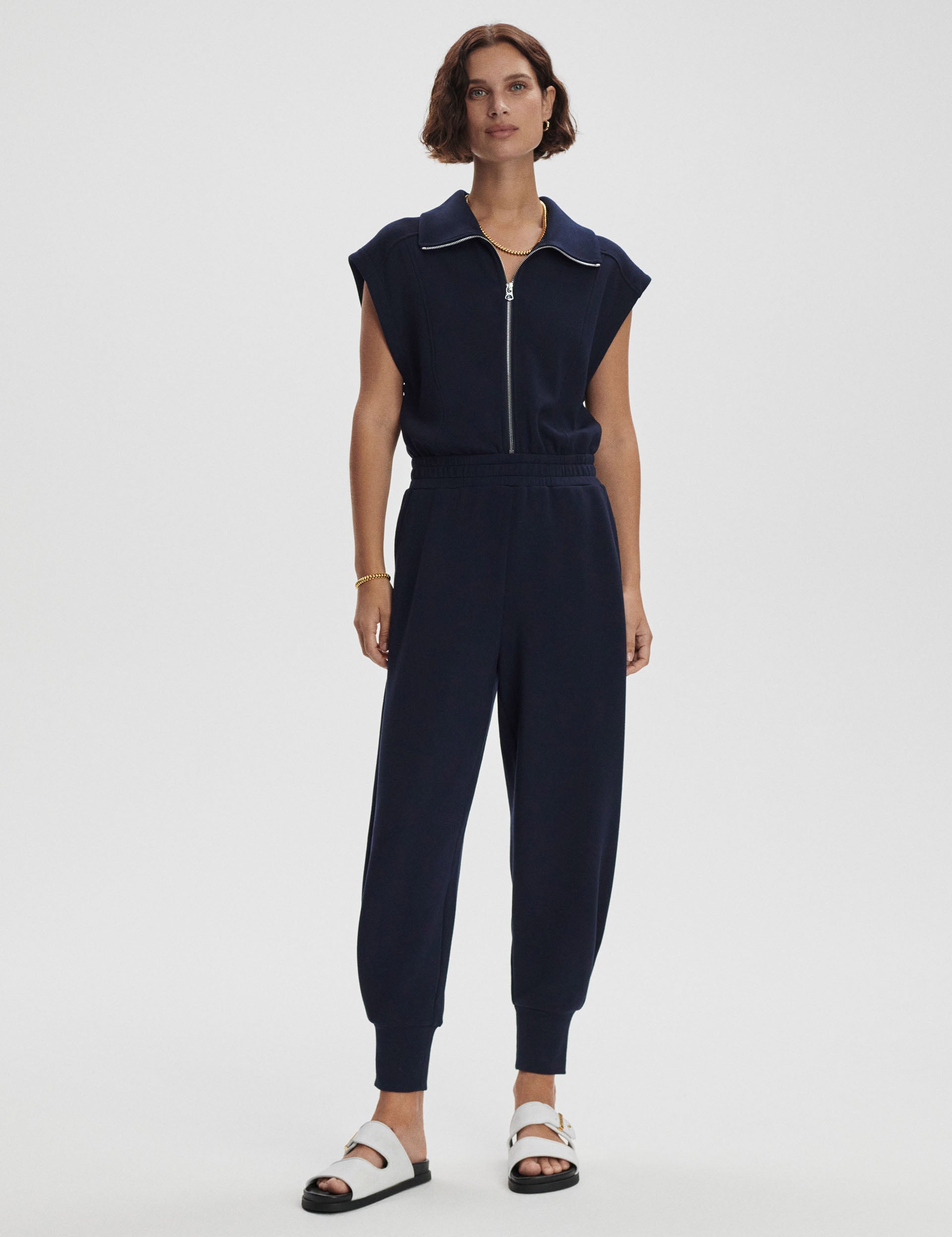 Monica Women's Navy Blue Jumpsuit - Stylish One Piece Romper for Casual Outings, Parties & Summer Wear