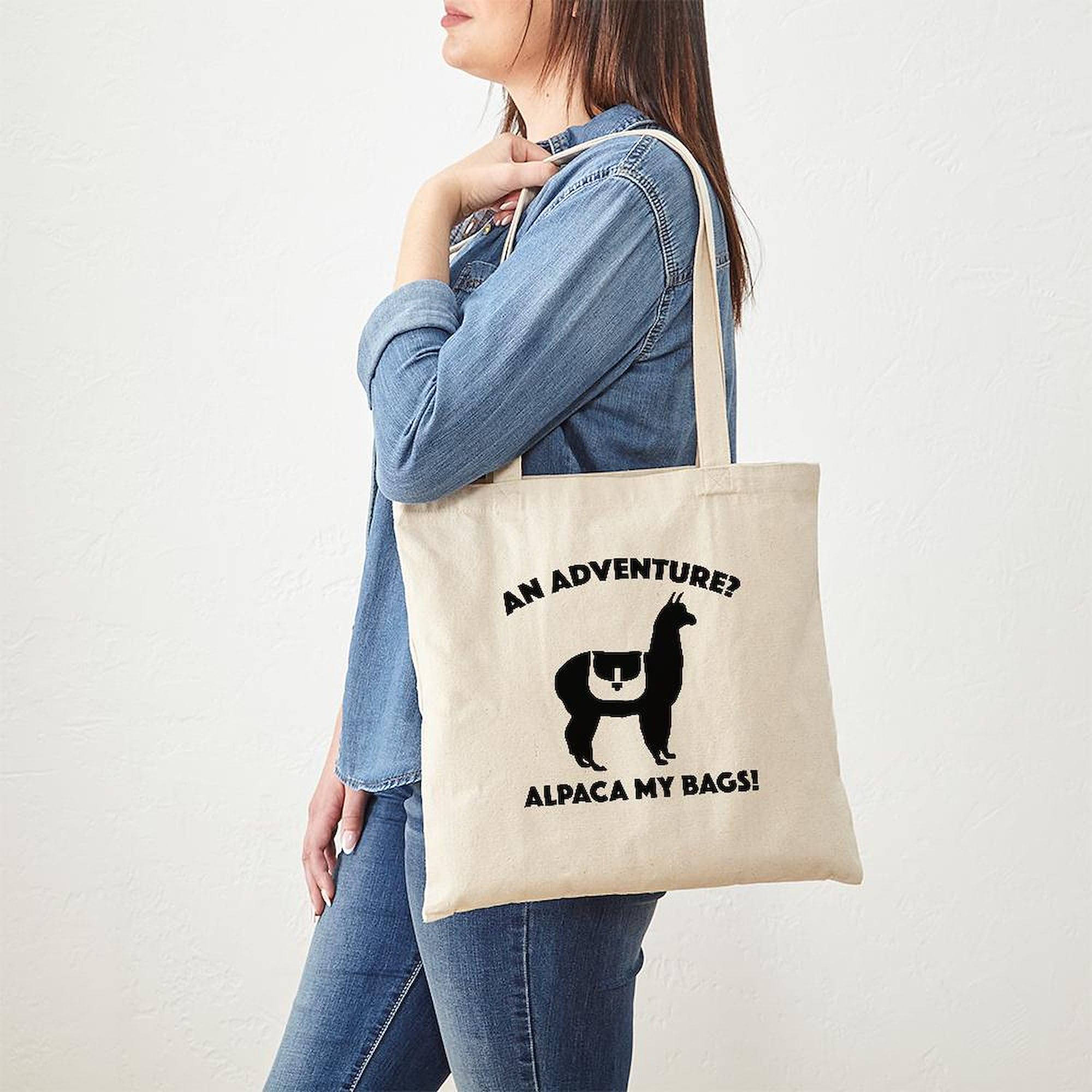 Alpaca My Bags Natural Canvas Tote Bag - Eco-Friendly Reusable Shopping Bag for Groceries, Beach & Daily Use | CafePress