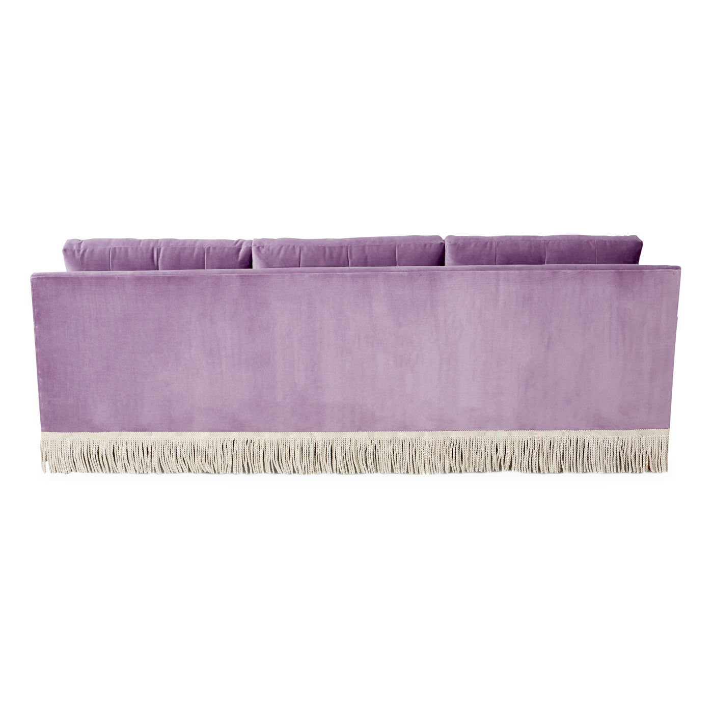 Wright Sofa with Bullion Fringe - Elegant Tufted Mid-Century Modern Couch for Living Room, Lounge & Home Decor
