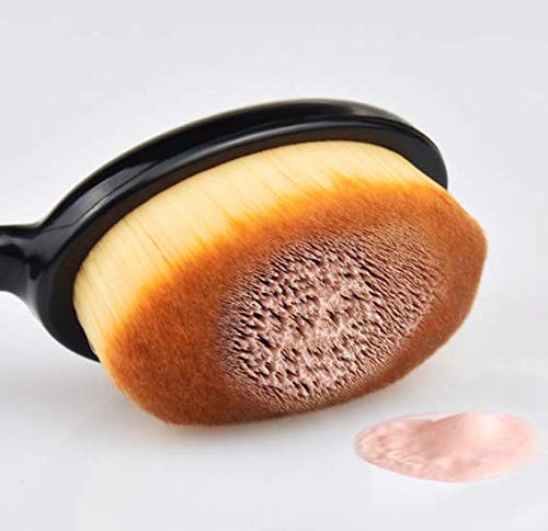 Belicia 2-Piece Professional Oval Loose Powder & Foundation Makeup Brush Set - Perfect for Blending Liquid, Cream & Powder Cosmetics | Ideal for Contouring, Highlighting & Flawless Finish Makeup Application