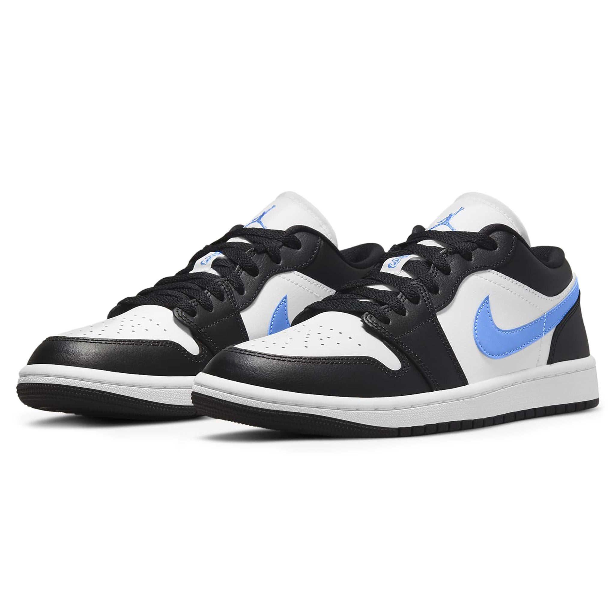 Air Jordan 1 Low Sneakers - Black, University Blue & White Women's Basketball Shoes for Casual Wear & Street Fashion