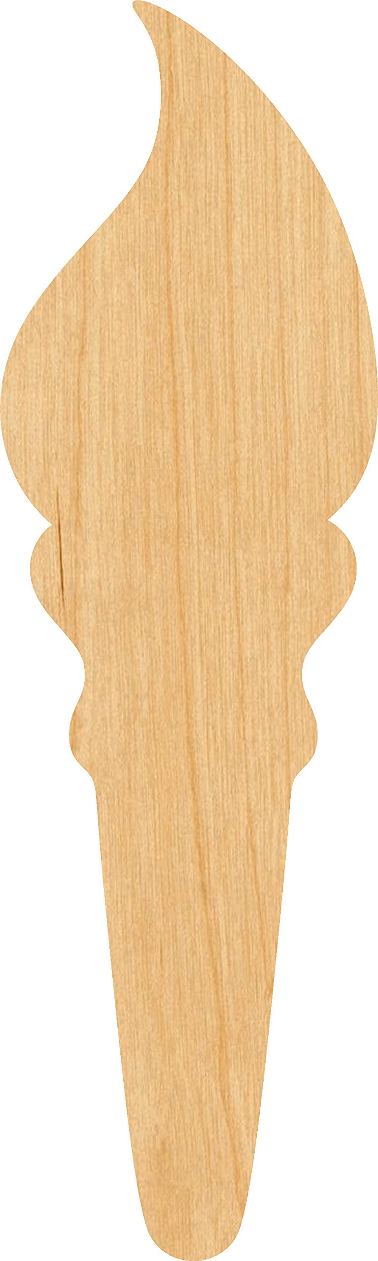 Laser Cut Wooden Torch Shape - 2 Inch DIY Craft Supplies for Scrapbooking, Home Decor, and Wedding Centerpieces